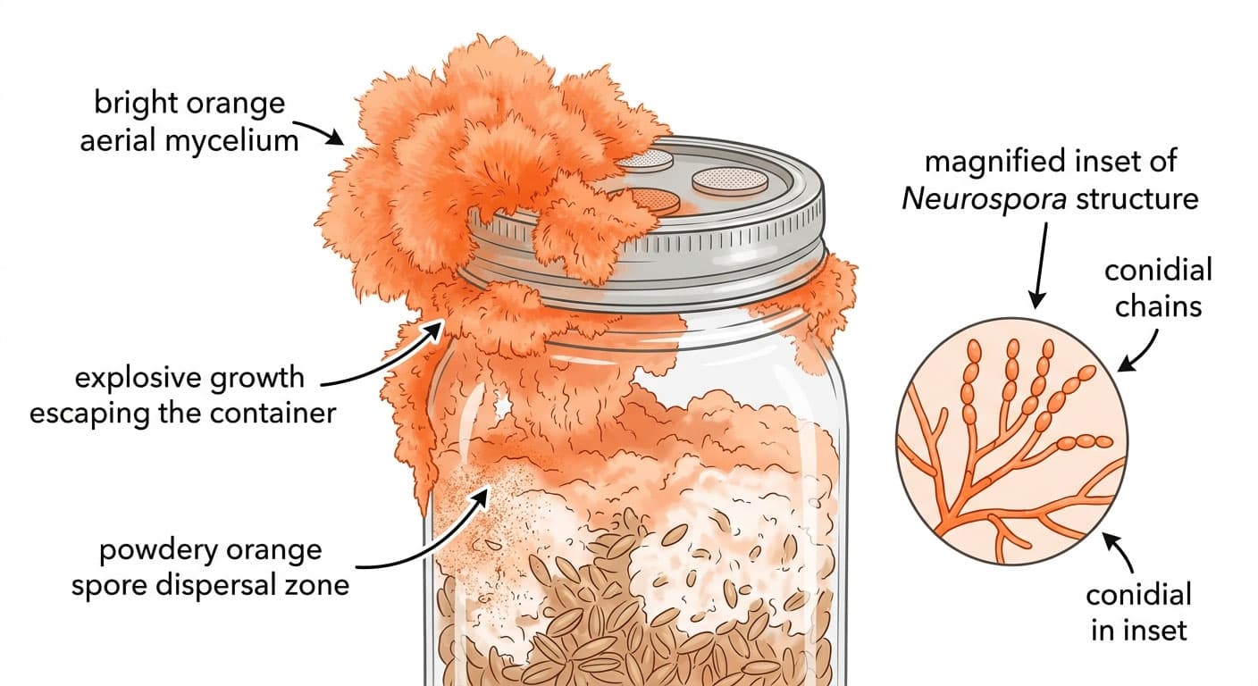Neurospora (Orange Bread Mold) reference photo